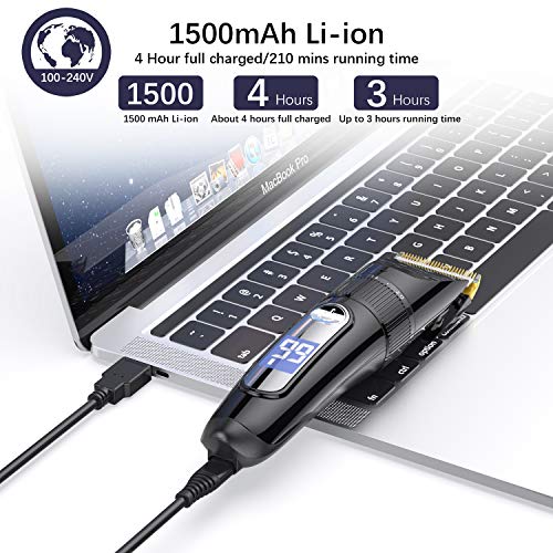 GOOLEEN Professional Hair Clippers for Men Cordless Hair Clipper Set Beard Trimmer Hair Trimmer IPX7 Waterproof USB Rechargeable Electric Hair Cutting Kit with Hairdressing Cape LCD Display