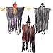 JOYIN 3 Pack 35” Hanging Ghosts Witch Pumpkin Decor Hanging Halloween Decorations Outdoor Halloween Decor, Scary Flying Witch Grim Reapers Haunted House Front Porch Decor Yard Garden Lawn Party