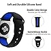 WHLIHUSU Thin Blue Line Sport Band Compatible for Apple Watch 42mm/44mm, Soft Silicone Sport Strap Replacement iWatch Bands Compatible Apple Watch Wristbands Series 4 3 2 1 Nike+ (M/L,Black & Blue)