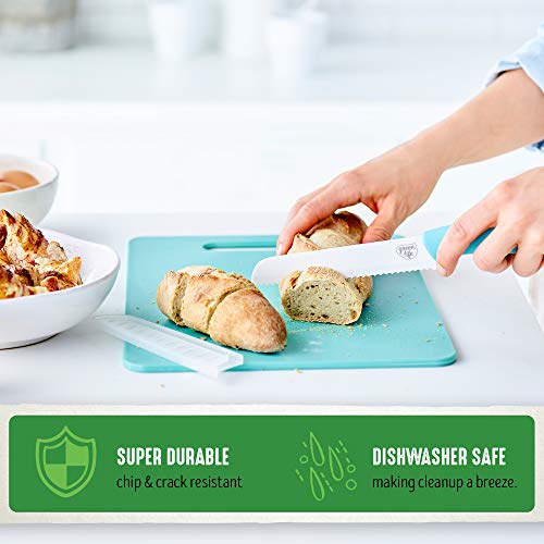 GreenLife 2 Piece Cutting Board Kitchen Set, Dishwasher Safe, Extra Durable, Turquoise - Image 5