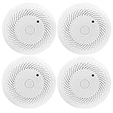 4 Pack Smoke Detector Battery Operated with