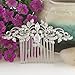 EVER FAITH Wedding Hair Accessories White Zircon Crystal Vintage 1920s Leaf Wave Bridal Hair Side Comb for Bride Bridesmaids