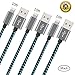 iPhone Charger Youer - 3Pcs 10FT iPhone Lightning Cable Nylon Braided 8pin to USB Charging Cord for Apple iPhone 7/7 plus/6/6s/se/5s/5c/5,iPad Air,Mini/iPod (Green & Black)
