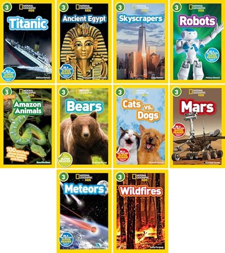 National Geographic Kids 10 Book Set (Lvl 1-dinosaurs, Meetkats