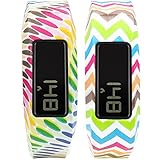 SKYLET Replacement Bands for Garmin Vivofit 2 (No Tracker)(Wave & Elipse Rainbow, Small)