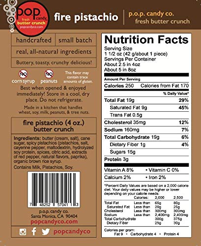 image for p.o.p. candy co.  Fire Pistachio Butter Crunch Toffee | All-Natural, P