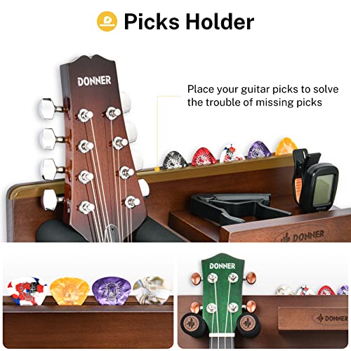 Donner Guitar Wall Mount Shelf, Guitar Wall Hanger with Storage Shelf