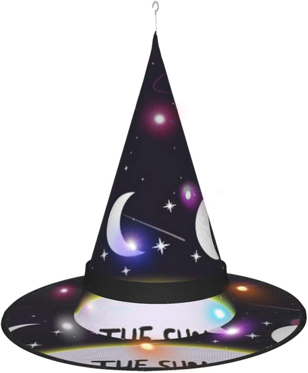 Halloween Decorations Witch Hat,Moon Secrets Hanging Lighted Glowing