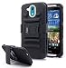 HTC Desire 526 Case, Nagebee - HTC Desire 526 (Verizon) Heavy Duty Hybrid Armor Dual Layer Rhino Kickstand Belt Clip Holster Combo Rugged Case for HTC Desire 526 (Holster Combo Black)