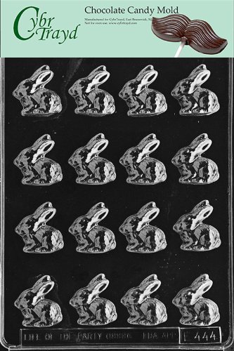 Cybrtrayd E444 Bite Size Bunnies Chocolate/Candy Mold with Exclusive Cybrtrayd Copyrighted Chocolate Molding Instructions