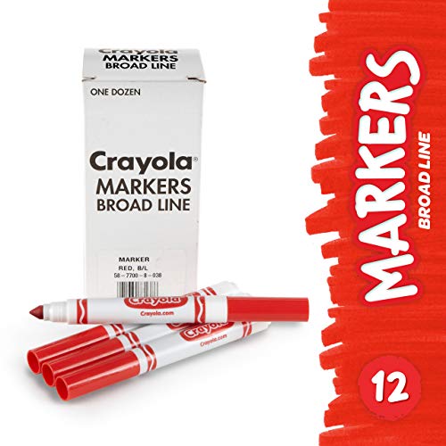 Crayola Black Washable Markers, Broad Line Markers, 12 Count & Red