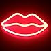 Red Lip Neon Signs LED Decor Light Wall Decor for Christmas Decoration Birthday Party Home LED Decorative Lights Wedding Event Banquet Party Decor(Red)