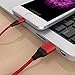 Pur Tech Power Line+ Apple MFI Certified Braided Rugged Jacket Sleeve Lightning Cable for Apple iPhone X, 8, 8 Plus, 7, 7 Plus, 6s, 6s Plus, 6, 6 Plus, 5s, 5, 5c (Red / 1PK)