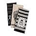 DII Happy Halloween Dishtowel Collection Embellished Cotton Kitchen Hand Towel Set, 18x28, Skeleton, 3 Count