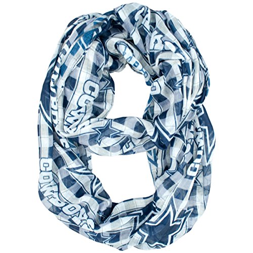 NFL Dallas Cowboys Sheer Infinity Plaid Scarf, One Size, Blue