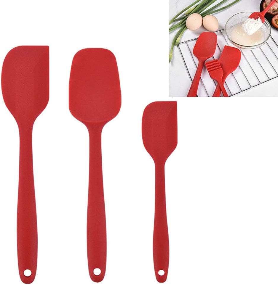 Baking Tools 3 Pcs Food Grade Silicone Spatulas Set Heat Resistant Non-Stick Spatula Kitchen Utensils for Cooking Baking