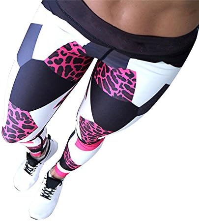 ICNCVKX Women's Leopard Printed Sports Yoga Workout Gym Fitness Leggings, Women's Sports Pants Jumpsuit Leggings for Women Athletic Clothes Tights Running Pant