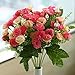 Artificial Flowers Fake Silk Carnations SOLEDI 2 Bunch 25-stem Plastic Flower Arrangement Wedding Party Home Garden Decor SMALL MINI SIZE (Pink)