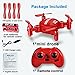 Drone for Kids Headless Mini RC Quadcopters Foldable Remote Control Helicopter Drones 2.4Ghz 6-Axis Gyro 4 Channels Indoor Flying Airplane With 3D Flip One Key Return for Beginner Drone Training (Red)