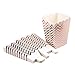 Simla Decor 24pcs Rose Gold Popcorn Box Party Favor Boxes Bakery Box for Treats Birthday Party Bridal Shower Movie Night Sleepover Party Baby Shower in Chevron and Stripe