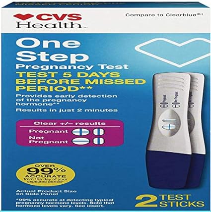Amazon Com Cvs Health One Step Pregnancy Tests 2 Pack Health Personal Care
