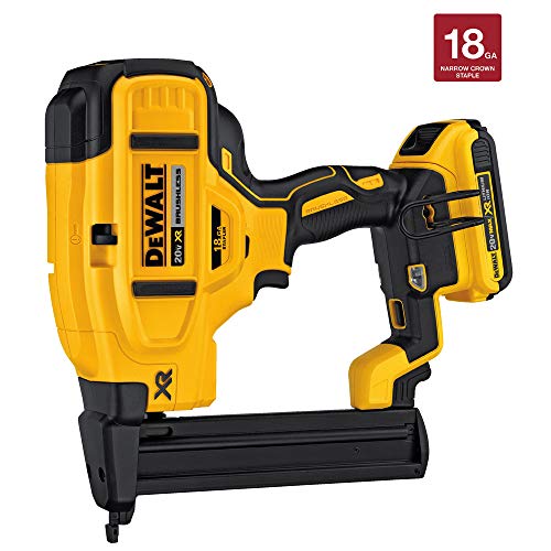 Dewalt DCN681D1R 20V MAX Cordless Lithium-Ion 18 Gauge Narrow Crown Stapler Kit (Certified Refurbished) - Thumbnail 3