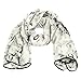 Falari Marilyn Monroe Print Scarf Smooth Soft Lightweight 100% Viscose White Black