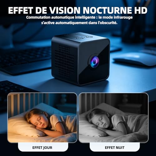 Mini WiFi Spy Camera 1080P Full HD Discreet Indoor Surveillance Camera with Motion Detection and Night Vision, Small Smart Camera for Baby, Home, Office and Car, Black