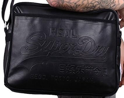 superdry embossed messenger bag