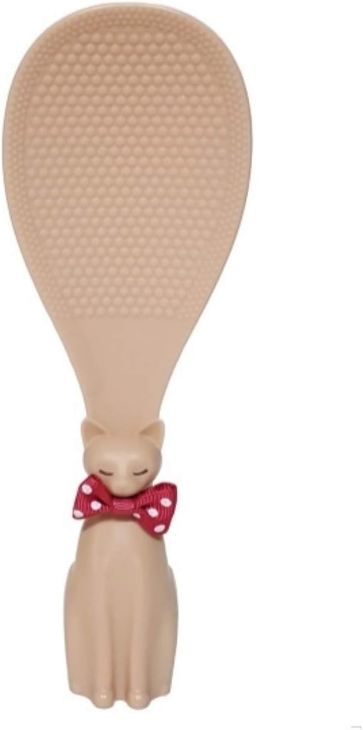 HouseWarming - Standing Cat Rice Paddle - Non-Stick Lightweight Hand-held Comfortable Grip Scoop Cute Spatula for Rice Cook Premium Housewarming Gift (Apricot)