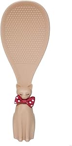 HouseWarming - Standing Cat Rice Paddle - Non-Stick Lightweight Hand-held Comfortable Grip Scoop Cute Spatula for Rice Cook Premium Housewarming Gift (Apricot)