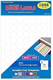 Pack of 1008, 1-inch Diameter Round Dot Labels, White, 8 1/2 x 11 Inch Sheet, Fits All Laser/Inkjet Printers, 63 Labels per Sheet, 1"