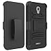 Alcatel Fierce 4/ Allura Case/ Pop 4 Plus Case, Elegant Choise Hybrd Armor Holster Kickstand Full Body Protective Case Cover with Belt Clip for Alcatel Fierce 4 / Allura/ Pop 4 (Black)