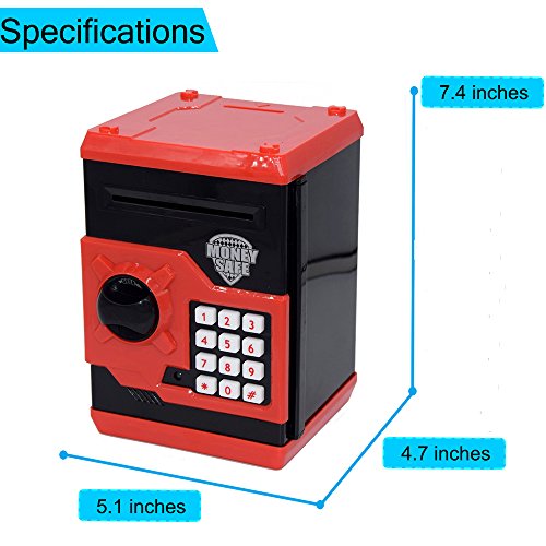 APUPPY Cartoon Password Piggy Bank Cash Coin Can,Electronic Money Bank,Birthday Gifts Toy Gifts for Kids (Black)