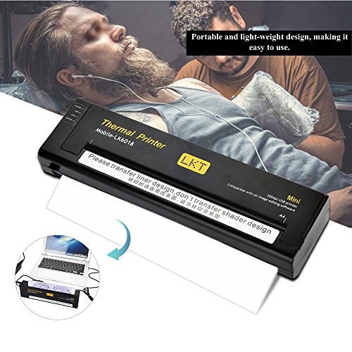 Tattoo Thermal Printer, 2 Type Portable Professional Tattoo Transfer Copier Tattoo Stencil Transfer Machine Thermal Tattoo Kit for Temporary and Permanent Tattoos(Us) - Thumbnail 2