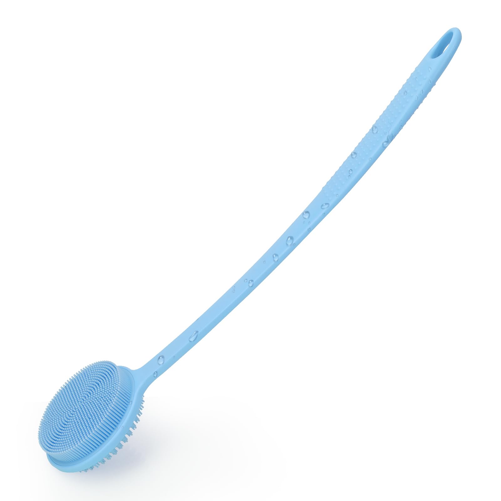 Photo 1 of VWMYQ Silicone Back Scrubber for Shower, 17in Lengthen Long Handle Body Brush, Double Sided Shower Brush for Shower Exfoliating and Massage Can Produce Rich Foam, Long Handle Back Scrubber for Men