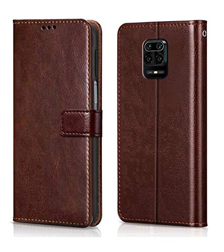 WOW Imagine Redmi Note 9 Pro & Pro Max Flip Case | Leather Finish | Inside TPU | Card Pockets & Stand | Magnetic Shock P