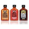 Crazy Bastard Sauce – Set van 3 – Extreem Hete Chili Sauzen met de heetste pepers ter wereld – Ghost Pepper, Trinidad…