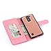 TabPow LG G Stylo 2 (LS775) Case, 10 Card Slot - [ID Slot] Wallet Folio PU Leather Case Cover with Detachable Magnetic Hard Case for LG G Stylo 2 LS775 - Glitter Rose Gold
