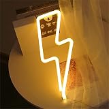 Nordstylee Neon Lightning Signs USB or Battery Powered Art Decorative Lights for Children's Room/Birthday Party/Holiday/Weddi