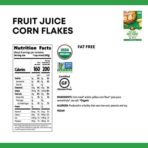 Nature's Path Fruit Juice Corn Flakes Cereal, Healthy, Organic, Gluten
