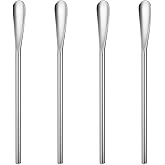 4PCS Stainless Steel Coffee Stirring Spoon, 5inch Coffee Stirrers Ice Tea Spoon, Beverage Cocktail Stirrers Stir, Tiny Salt Condiment Spoons, Drink Mixing Spoons
