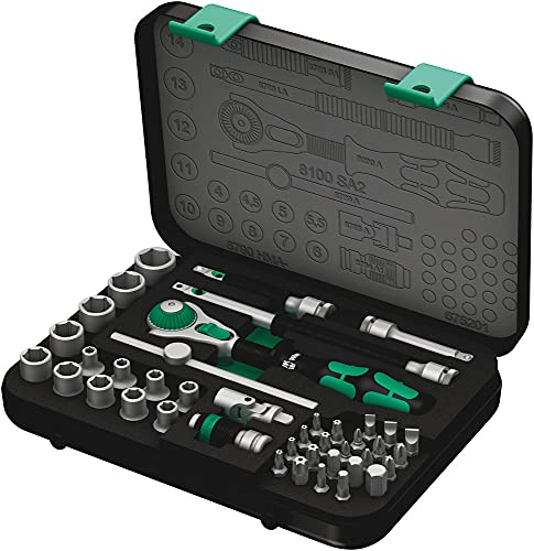 Wera 8100 SA 2 Zyklop Speed-Knarrensatz, 1/4 Zoll metrisch, Schwarz, 42-teilig, 05003533001
