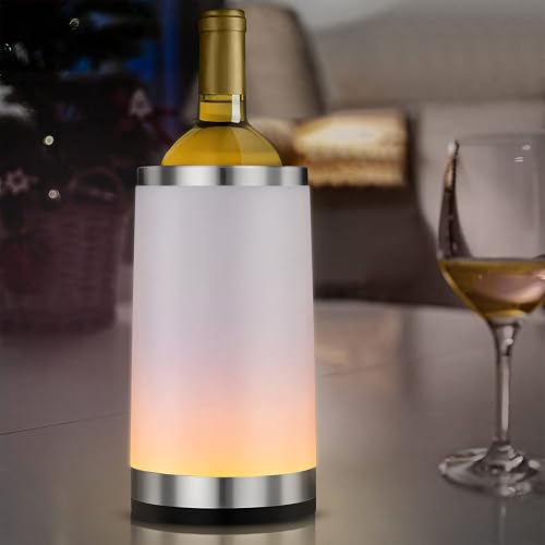 Rechargeable RGB Wine Cooler With Touch Lamp - Keeps Bottles Cold For 6 Hours, Perfect Gift