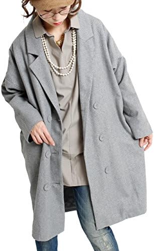 (Goldjapan)ゴールドジャパン 大きいサイズ レディース マニッシュ 高級 あたたかい ダブル ロング丈 チェスターコート 長袖