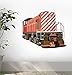 Red Stripped Locomotive Train Wall Decal by Wallmonkeys Peel and Stick Graphic (12 in W x 11 in H) WM325242