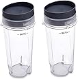 DSYJ Pack of 2 Blender Cups for Ninja Replacement Parts Single Serve Cup BL770 BL780 BL660 16-Ounce Auto iQ Blade