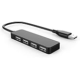 USB Hub, USB Splitter,USB 4-Port Adapter,Extender for Laptop, PC, MacBook, Mac Pro, Mac mini, iMac, Surface Pro and More (Bla
