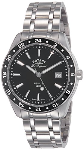 Mens Rotary Swiss Made Legacy Quartz GMT Watch GB90172/04