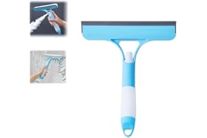 HHMJZW 3 in 1 Spray Squeegee, 3 in 1 Window Cleaning Scraper, Window Squeegee with Spray, WindowSqueegee Cleaner Tool with SprayBottle for Glass, Flooring and Tiles, etc (Blue)